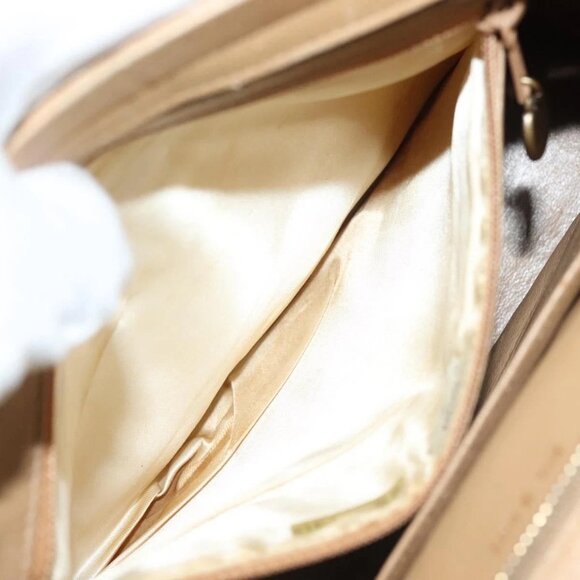 CHANEL Matelasse Shoulder Bag Grained Calf Skin Beige Gold CC Auth BA4516 - Picture 13 of 16